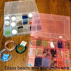 Lots of beads and wire for jewelry making and crafting